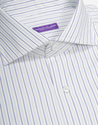 Patrick Hellmann Collection White Shirt With Alternating Light And Blue Stripes thumbnail 2